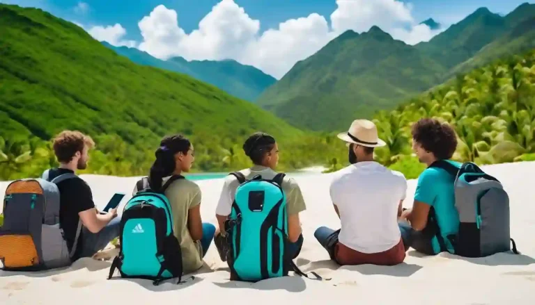 A diverse group of individuals from various descents, including Caucasian, Hispanic, Black, Middle-Eastern, and South-Asian, are seated outdoors with