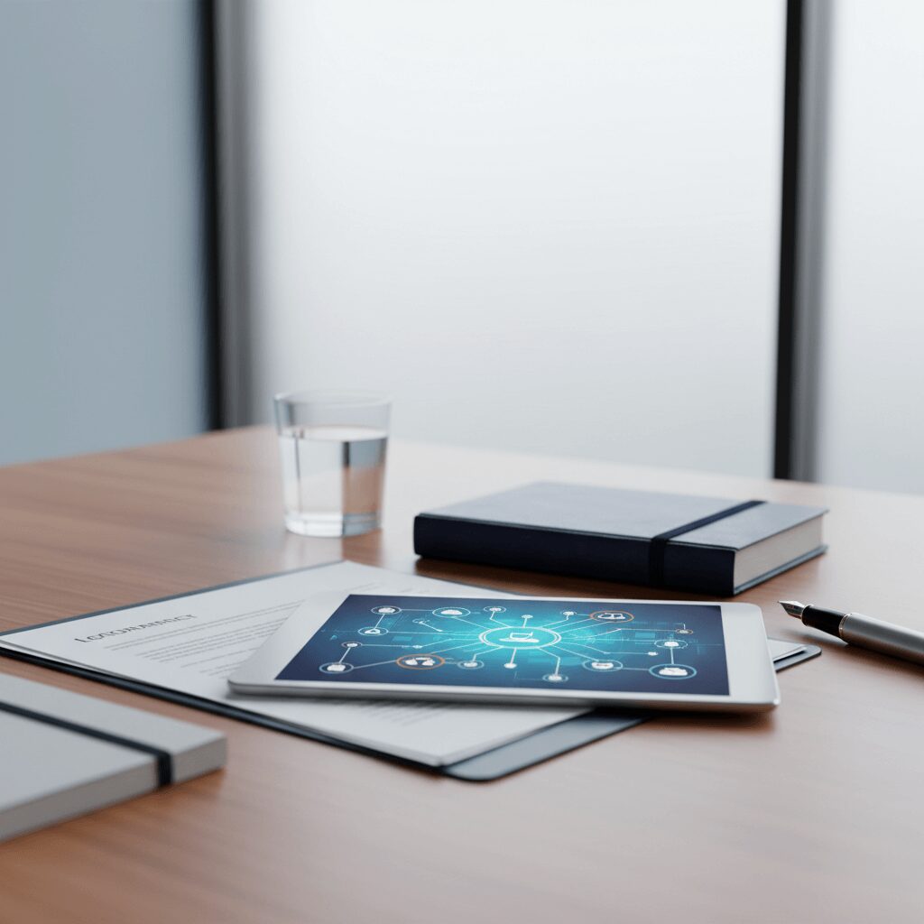 Close-up of a Spanish dictionary open to legal terms, with a blurred visa application form and passport in the background. Essential Spanish legal terms for visa applicants in 2026.