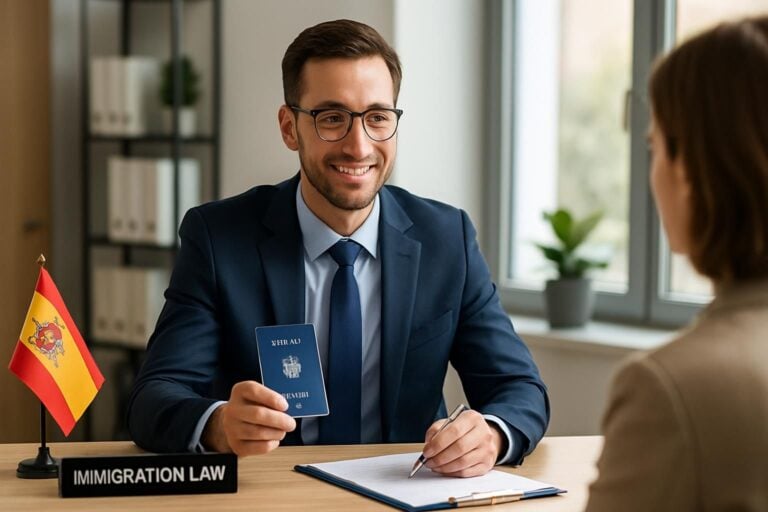 A professional immigration lawyer assisting an Australian client with visa options in Spain.