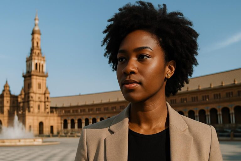 A vibrant street scene in Spain, showcasing its culture and safety, ideal for Black Americans exploring non lucrative and digital nomad visas.