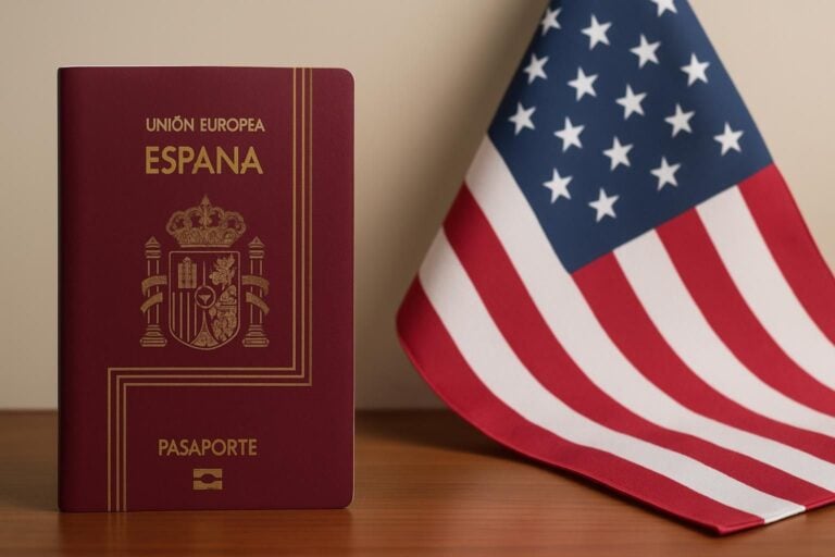 A diverse group of American applicants discussing options for Spanish citizenship in 2026.