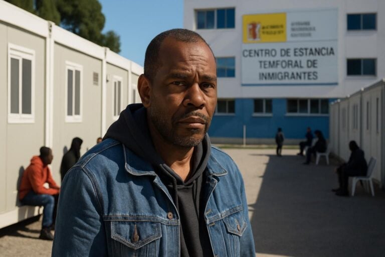 A diverse group of migrants at a reception center in Ceuta, highlighting the expanded accommodation options for 2026.